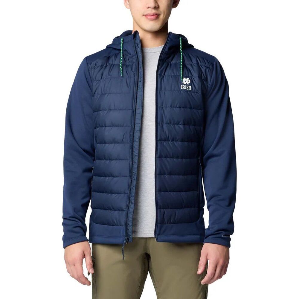 Notre Dame Fighting Irish Columbia Hybrid Full-Zip Hoodie Jacket NWT Large $120